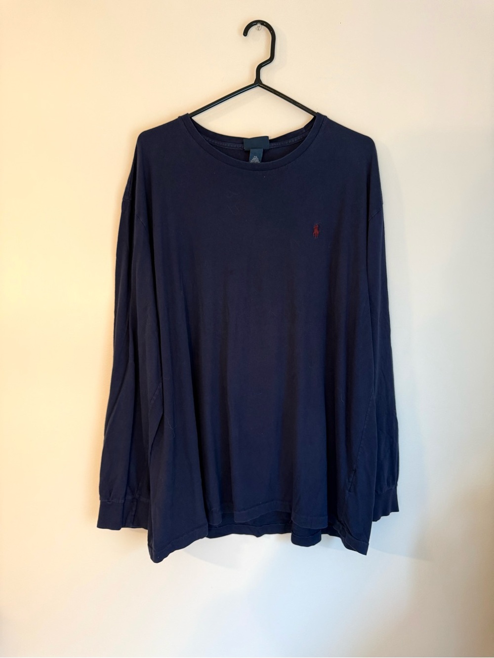 Polo by Ralph Lauren Mens XXL Navy Long-Sleeve Crewneck Shirt: casual layers ski